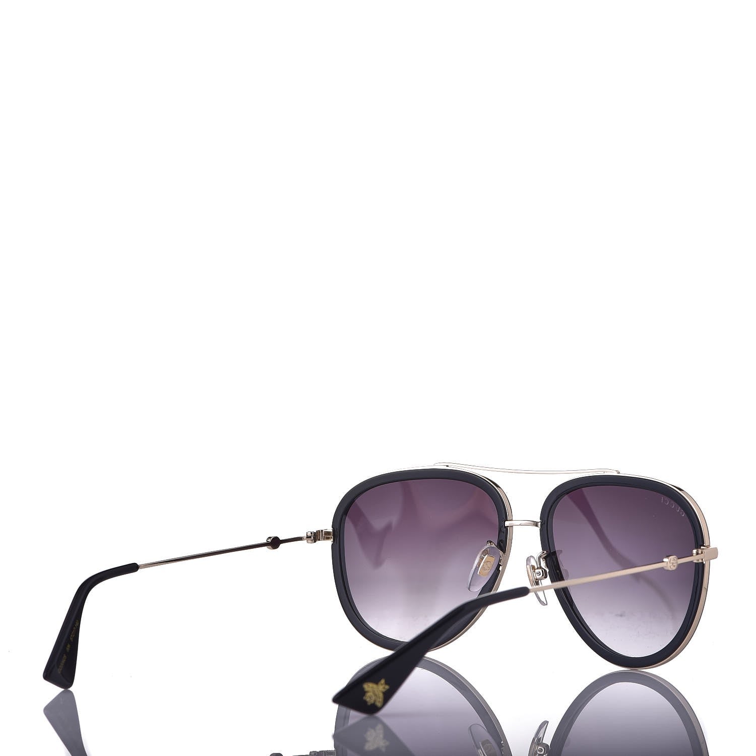 Gucci Web Aviator Sunglasses GG0062S Black White 4 of 8