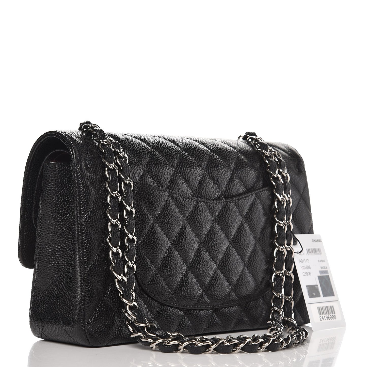 Caviar Quilted Medium Double Flap Black