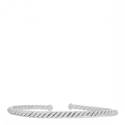 David Yurman 18K White Gold 4mm Cablespira Bracelet 3 of 4