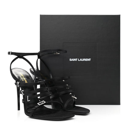 Saint Laurent Satin Crystal Jerry Sandals 38 Black 8 of 8