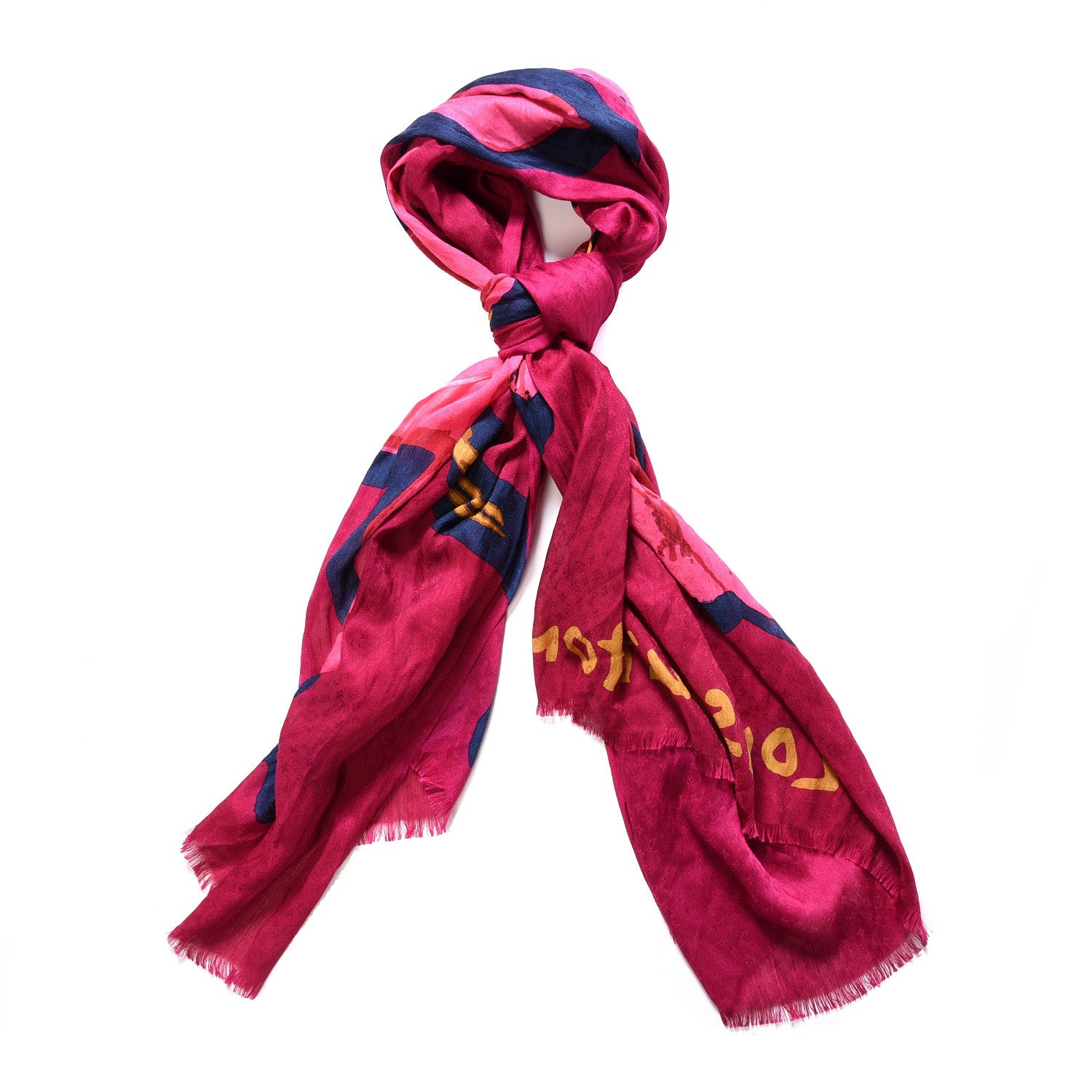 Louis Vuitton Cashmere Silk Monogram Roses Scarf 1 of 4