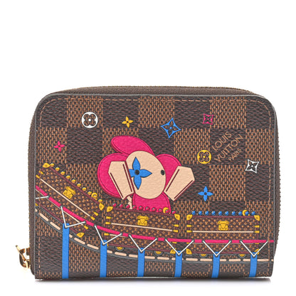 Louis Vuitton Damier Ebene 2020 Christmas Animation Roller Coaster Zippy Coin Purse Pivoine 1 of 7