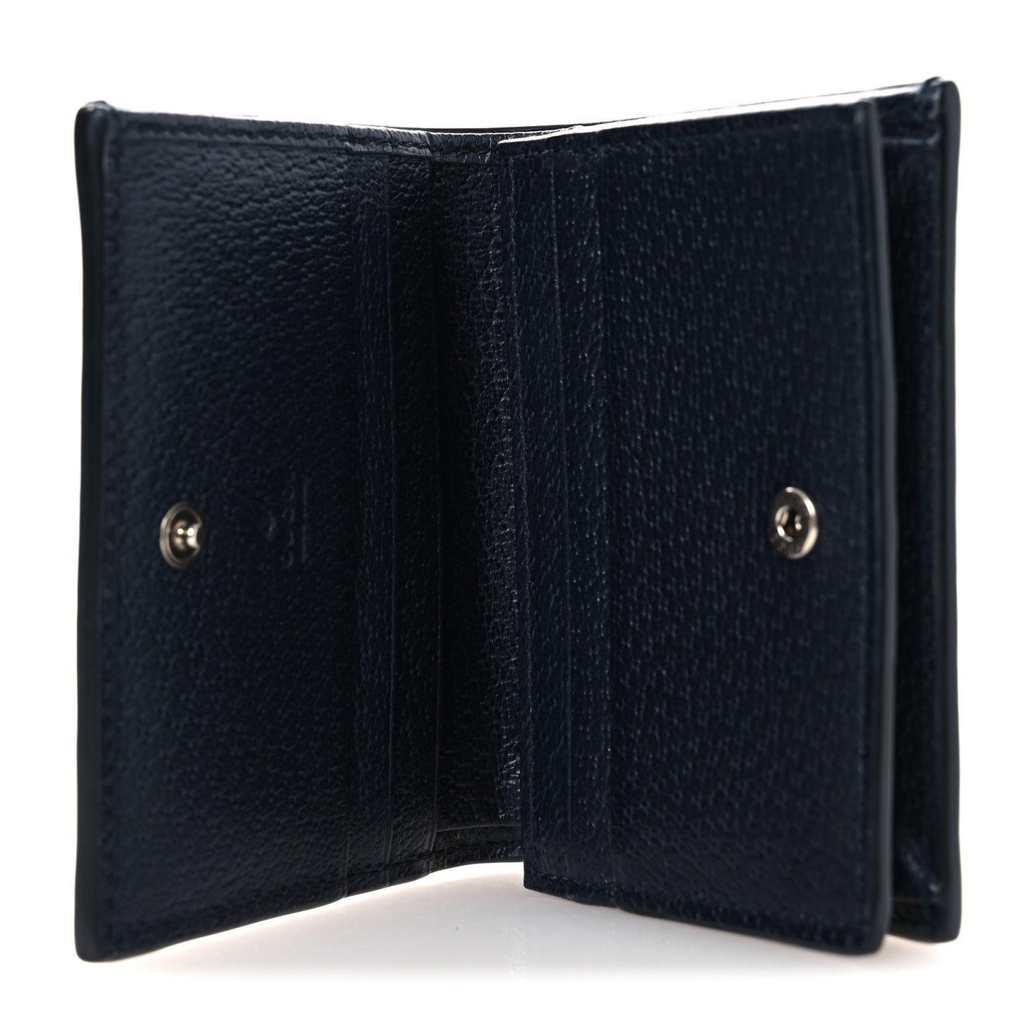 GG Supreme Monogram Textured Dollar Calfskin Web Ophidia Card Case Beige Blue