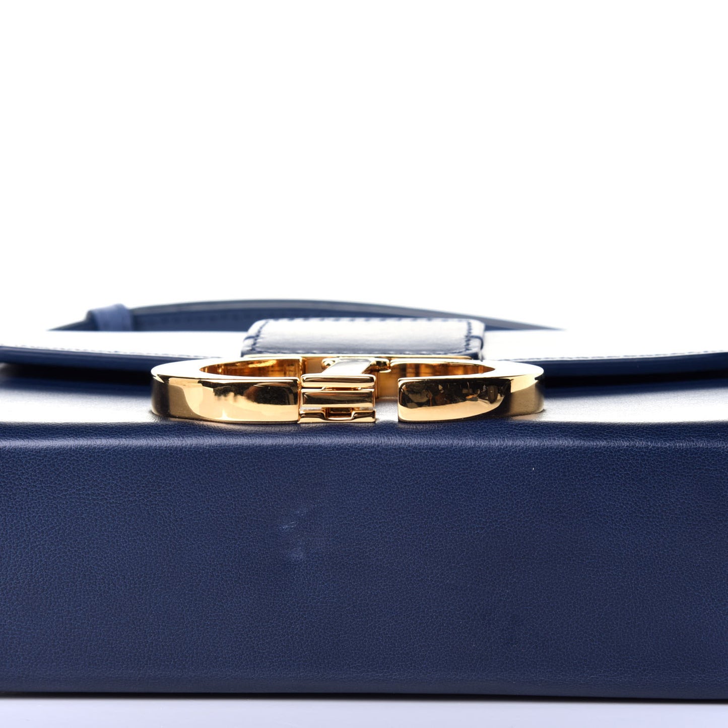 Smooth Calfskin Gradient 30 Montaigne Box Bag Indigo Blue