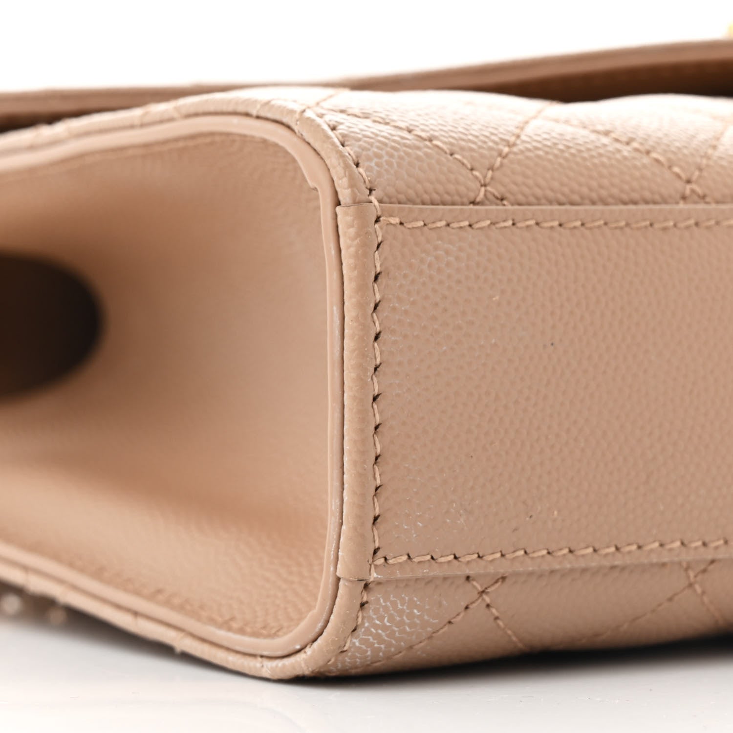 Saint Laurent Grain De Poudre Textured Mixed Matelasse Triquilt Medium Monogram Satchel New Nude 9 of 10