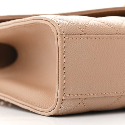 Saint Laurent Grain De Poudre Textured Mixed Matelasse Triquilt Medium Monogram Satchel New Nude 9 of 10