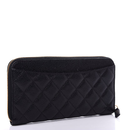 Chanel Caviar Quilted Large Gusset Zip Around Wallet Black 3 of 9
