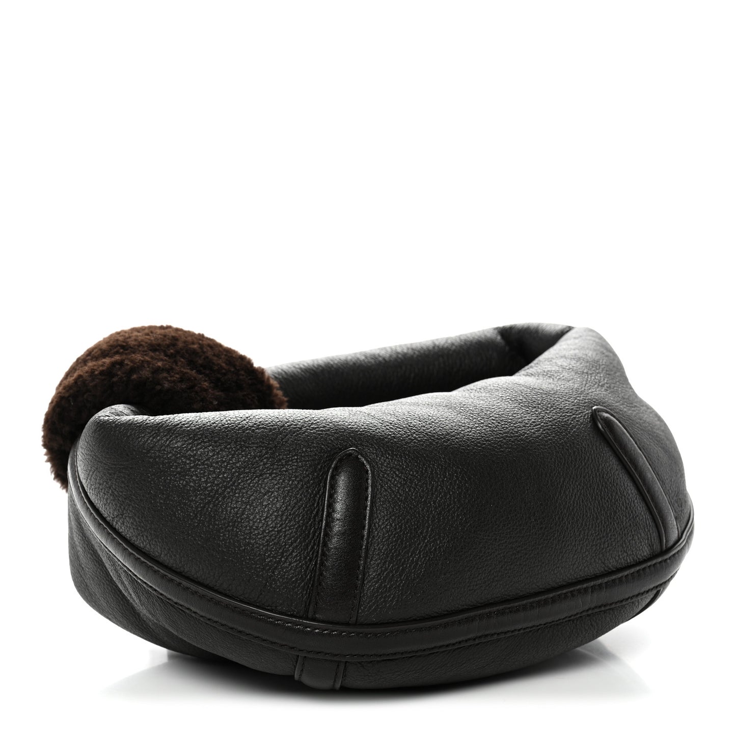 Calfskin Shearling Aviator Mini Jodie Dark Brown Fondant