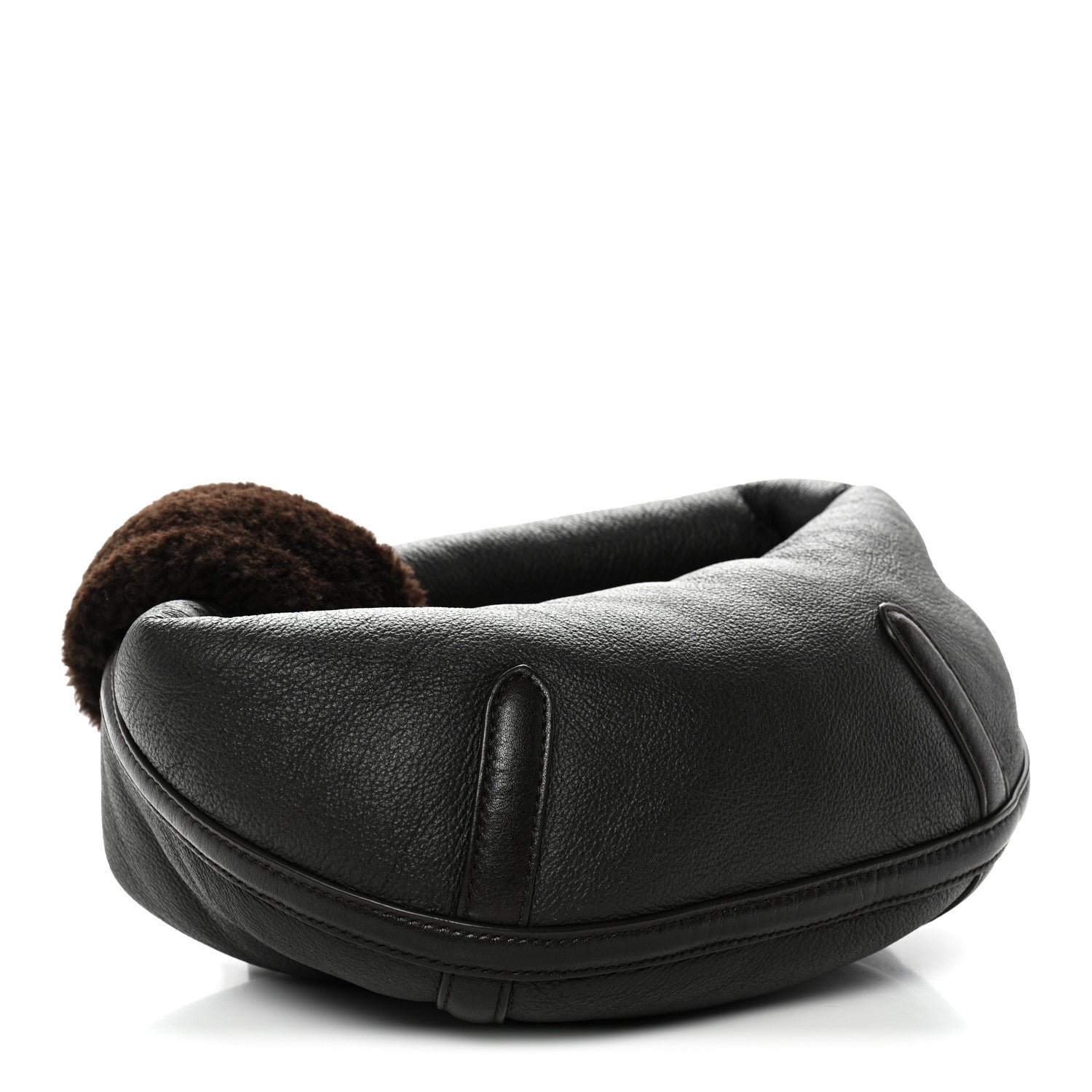 Bottega Veneta Calfskin Shearling Aviator Mini Jodie Dark Brown Fondant 4 of 11