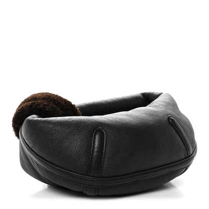 Bottega Veneta Calfskin Shearling Aviator Mini Jodie Dark Brown Fondant 4 of 11