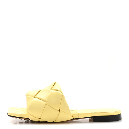 Bottega Veneta Nappa Maxi Intrecciato Lido Flat Sandals 36 Lemonade 1 of 8