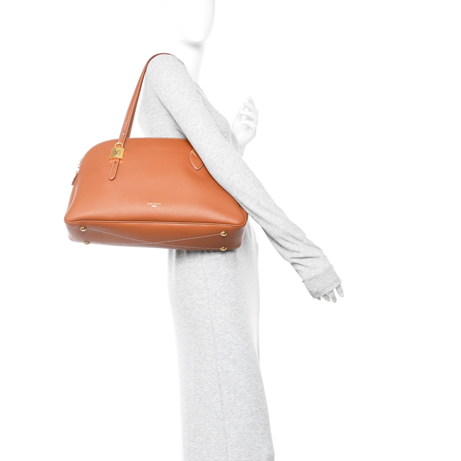 Louis Vuitton Grained Calfskin Low Key Duffle Tote Cognac 2 of 10