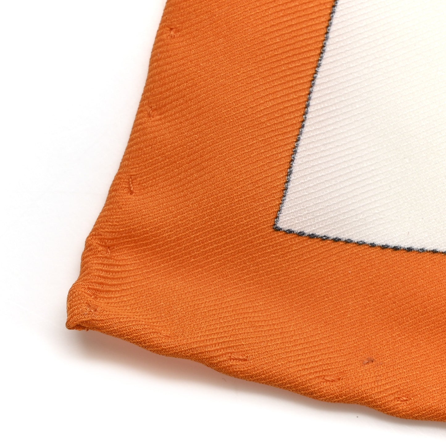 Silk Minuit Au Faubourg Scarf 70 Orange Gris Jaune