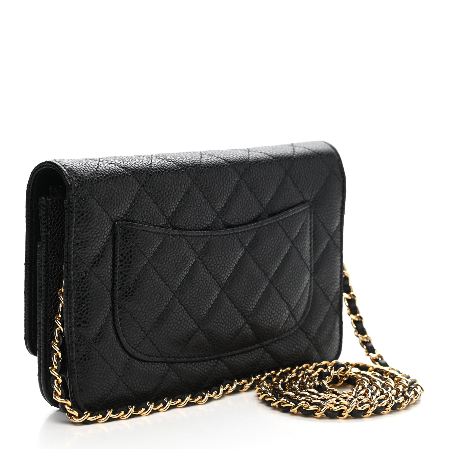 Caviar Quilted Wallet On Chain WOC Black