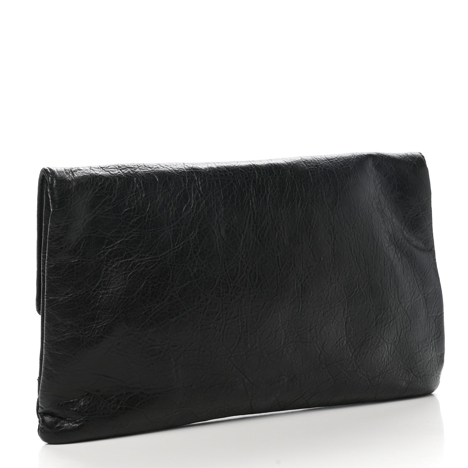 Balenciaga Agneau Giant 12 Silver Hardware Envelope Strap Clutch Black 3 of 8