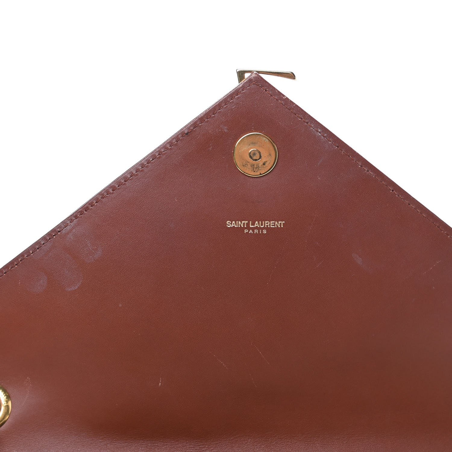 Saint Laurent Smooth Calfskin Matelasse Chevron Large Monogram Satchel Brown 7 of 9