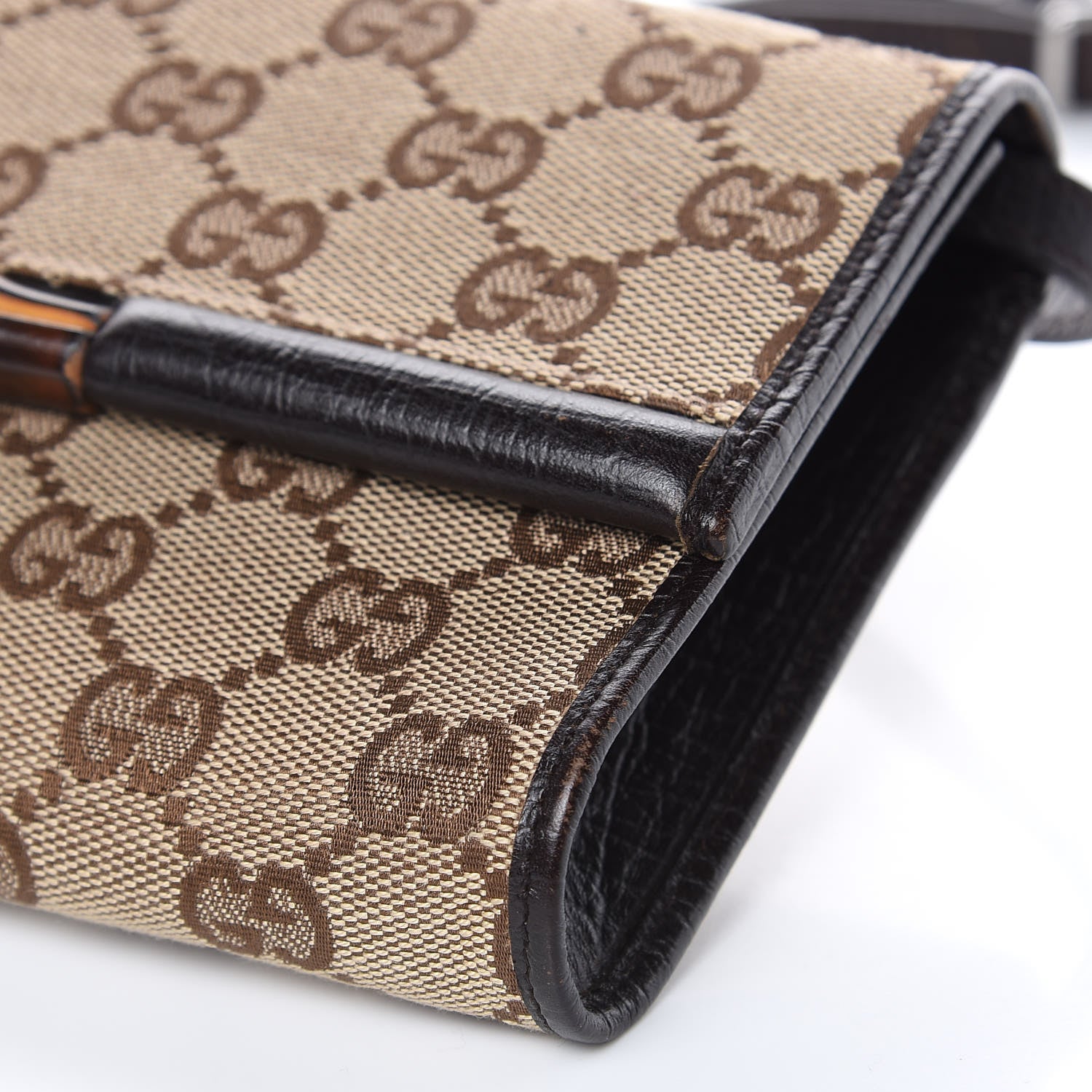 Gucci Monogram Bamboo Bar Clutch Dark Brown 9 of 10
