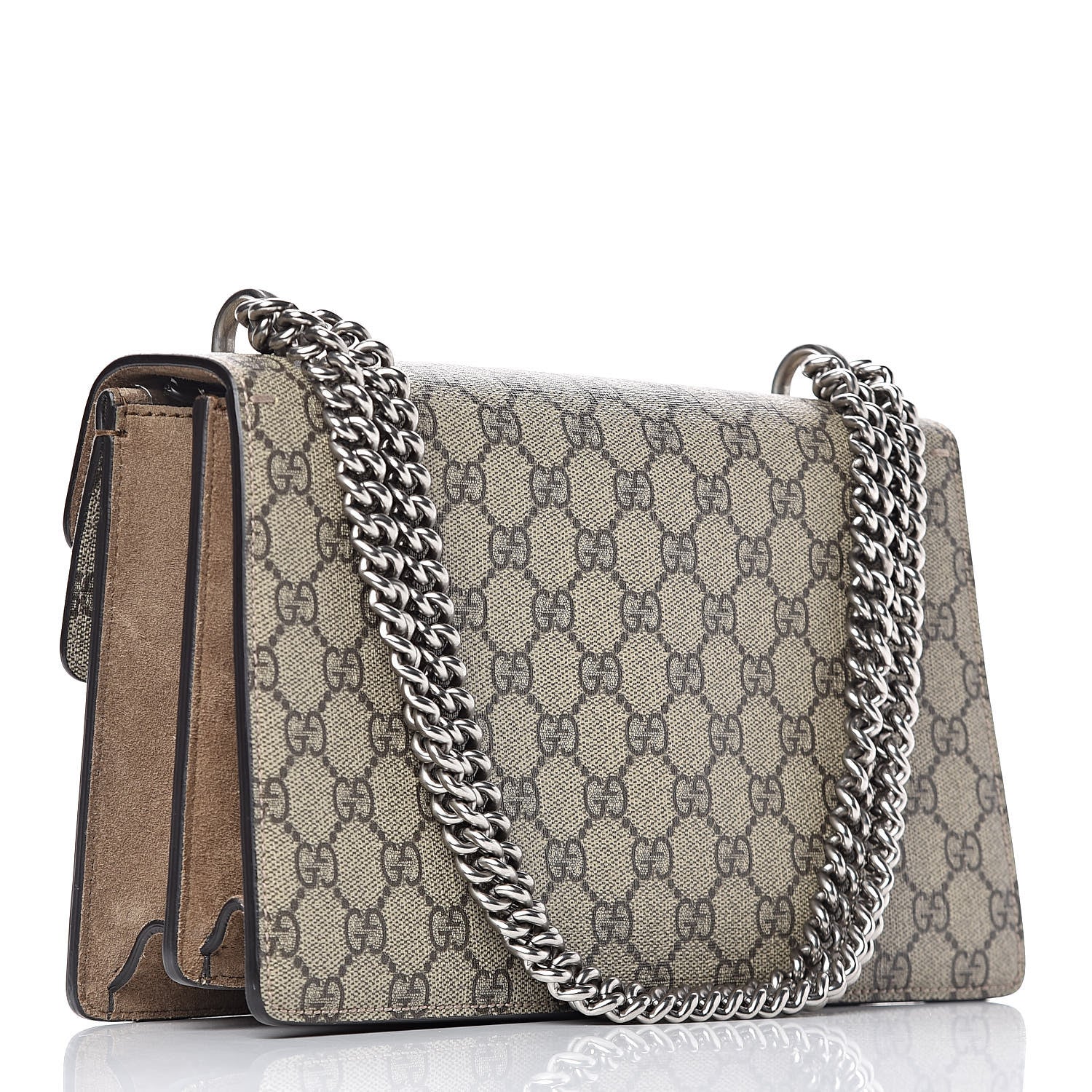 Gucci GG Supreme Monogram Small Dionysus Shoulder Bag Taupe 3 of 12