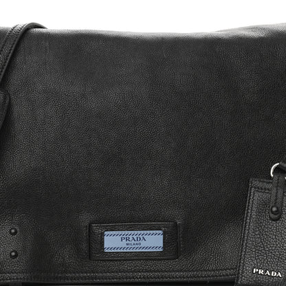Prada Glace Calf Etiquette Flap Black Astrale 8 of 10