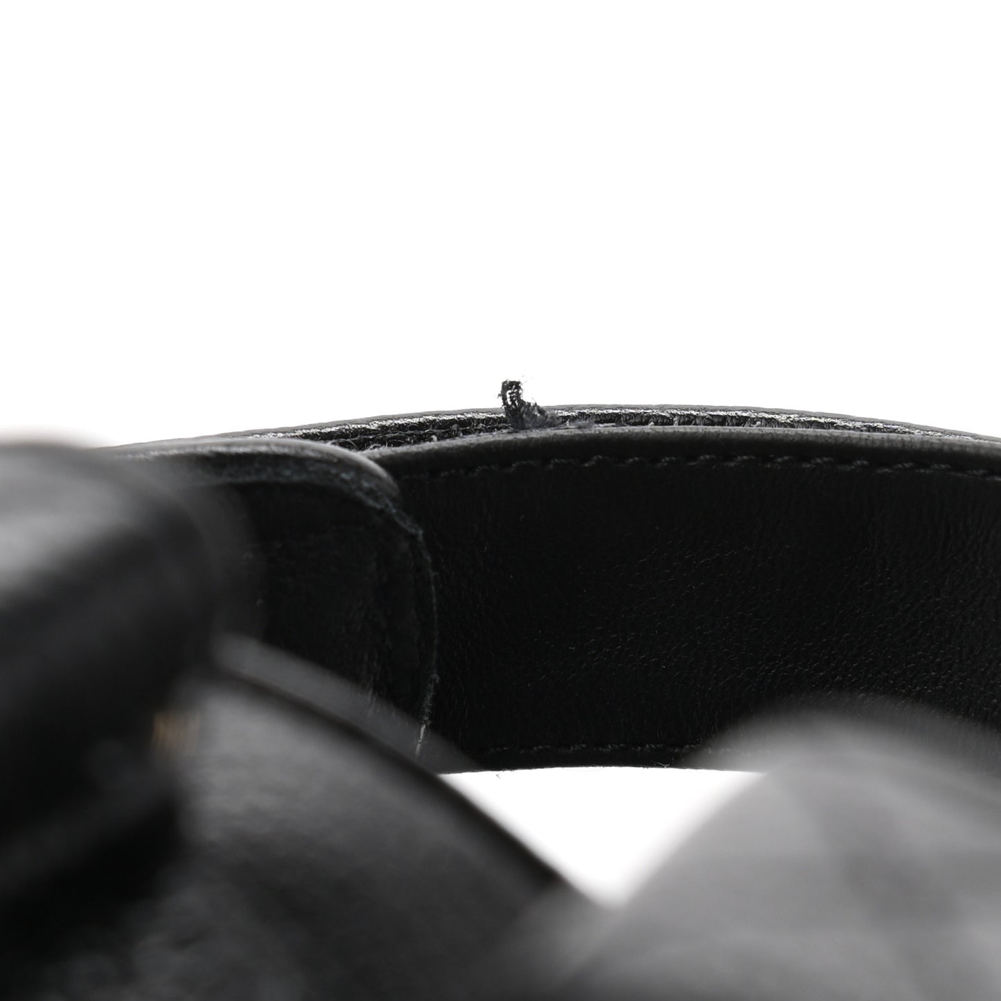 Grained Calfskin Velcro Dad Sandals 40.5 Black