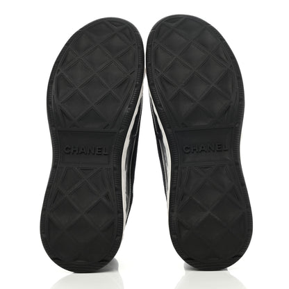 Chanel Fabric Suede CC Sneakers 40 Black 5 of 9