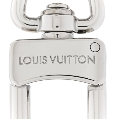 Louis Vuitton LOUIS VUITTON Metal Calfskin LV Cut Circle Bag Charm Key Holder Silver 3 of 5