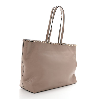 Valentino Garavani Grained Calfskin Rockstud Shoulder Tote Poudre 2 of 11