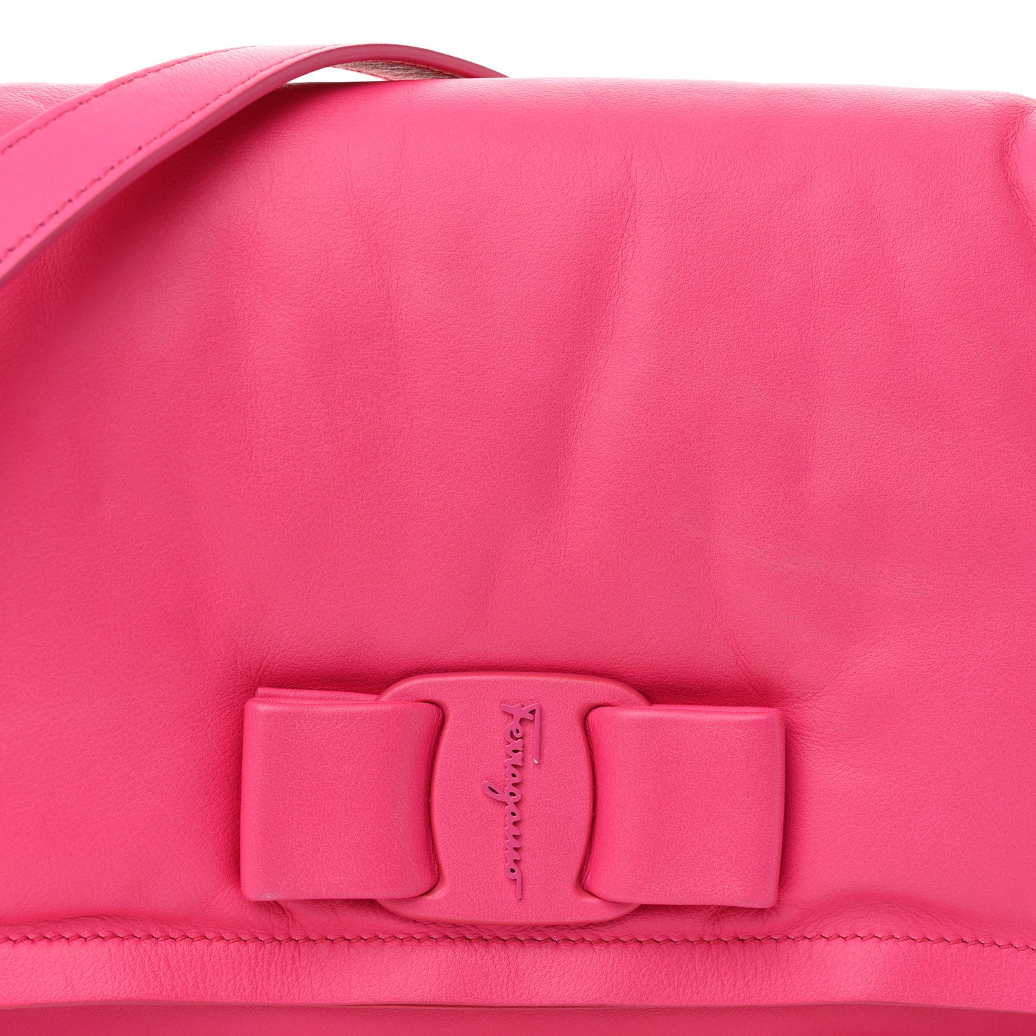 Salvatore Ferragamo Calfskin Small Viva Bow Shoulder Bag Hot Pink 9 of 11