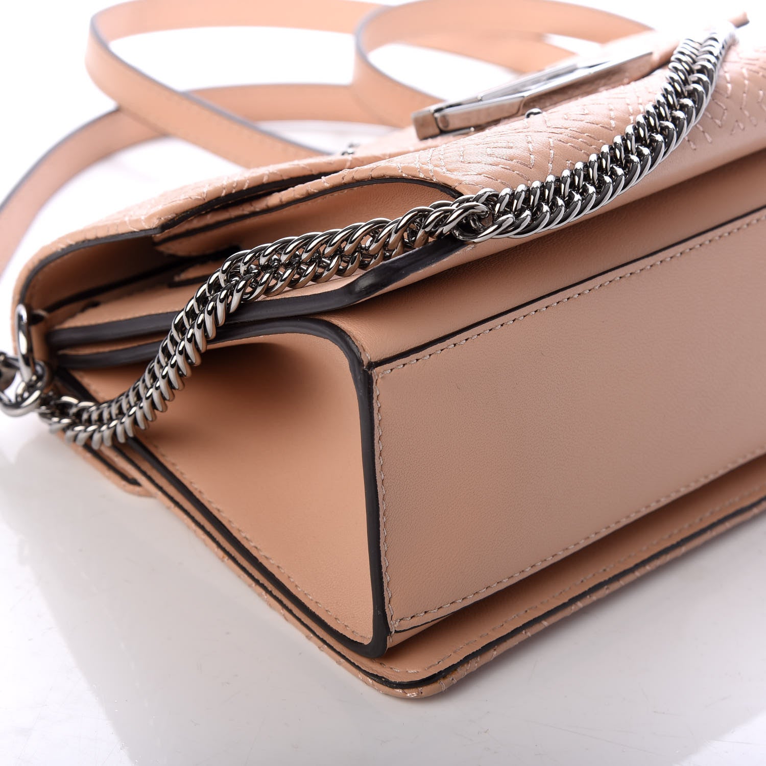 Givenchy Lambskin Embroidered Studded Small GV3 Shoulder Bag Powder 7 of 9