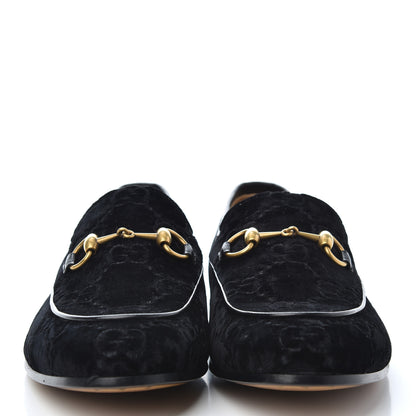 Gucci Velvet GG Monogram Horsebit Mens Jordaan Loafers 8.5 Blue 2 of 14