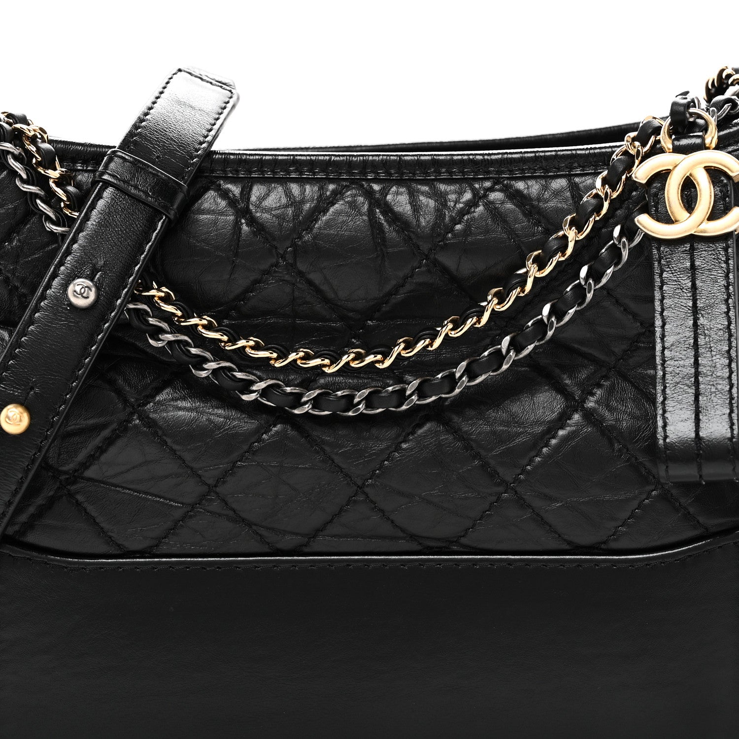 Chanel Aged Calfskin Quilted New Medium Gabrielle Hobo Black 8 of 11
