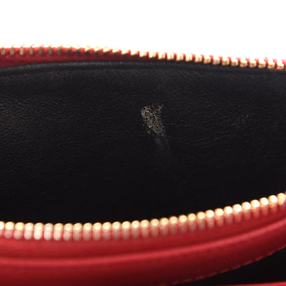 Saint Laurent Grain De Poudre Matelasse Chevron Monogram Envelope Chain Wallet New Red 11 of 19