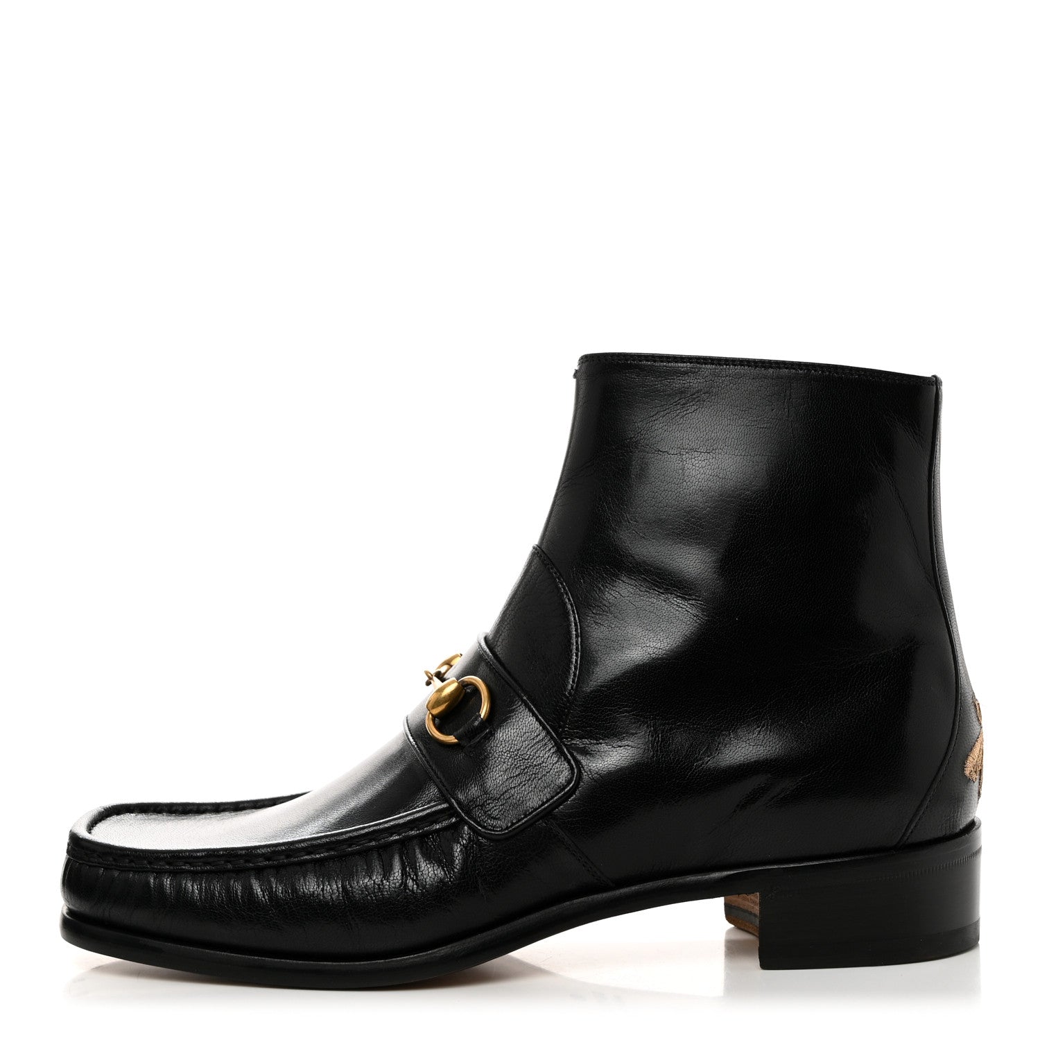 Gucci Quentin Goatskin Mens Horsebit Ankle Boots 9.5 Black 1 of 10