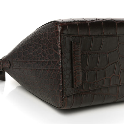 Givenchy Calfskin Crocodile Embossed 3D Stud Medium Antigona Brown 8 of 16