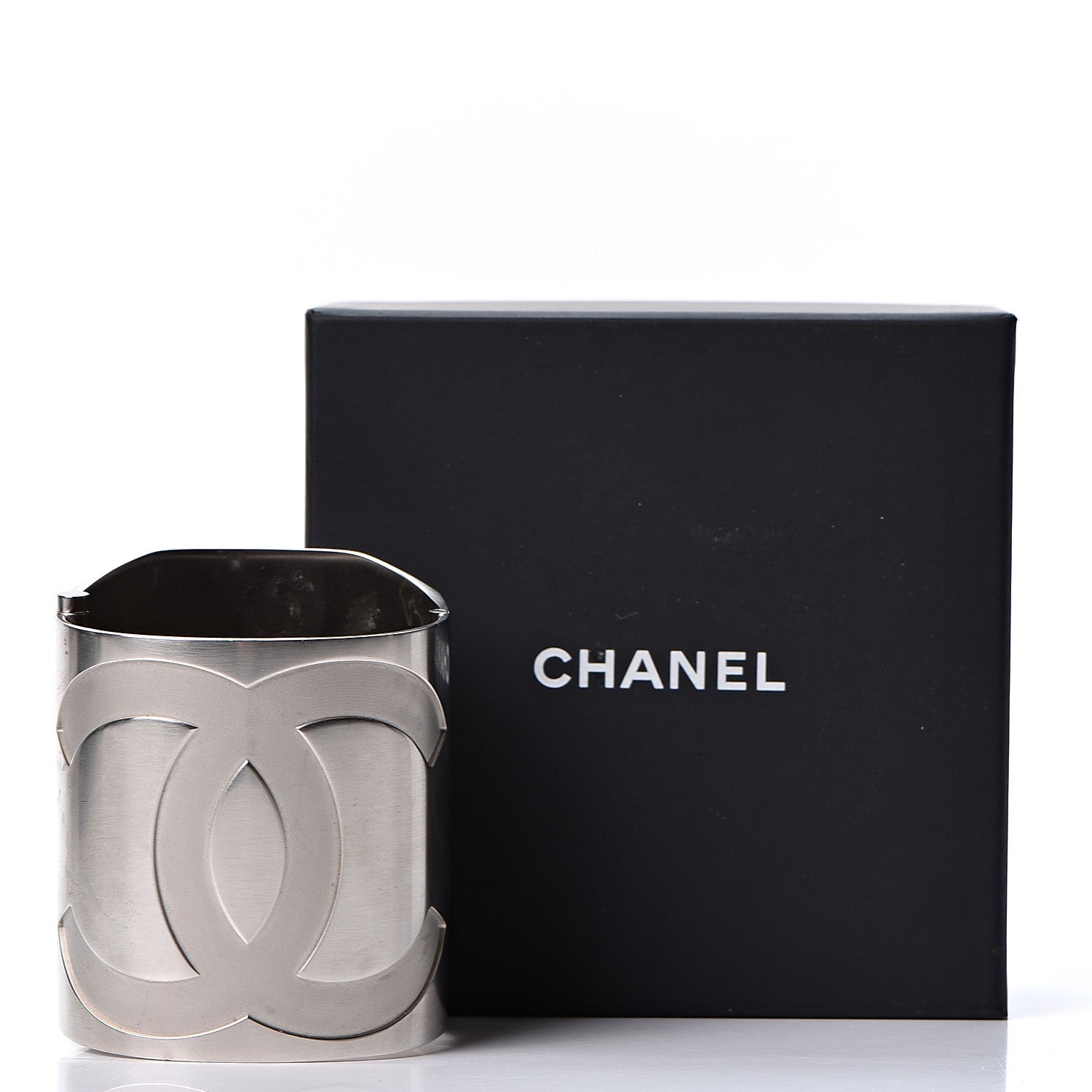 Chanel Metal Wide CC Mirror Cuff Silver 4 of 4