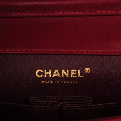 Chanel Calfskin Quilted Brasserie Gabrielle Menu CC Clutch Dark Red 6 of 8