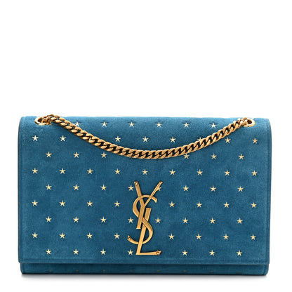 Saint Laurent Suede Star Medium Classic Monogram Kate Satchel Blue 1 of 11