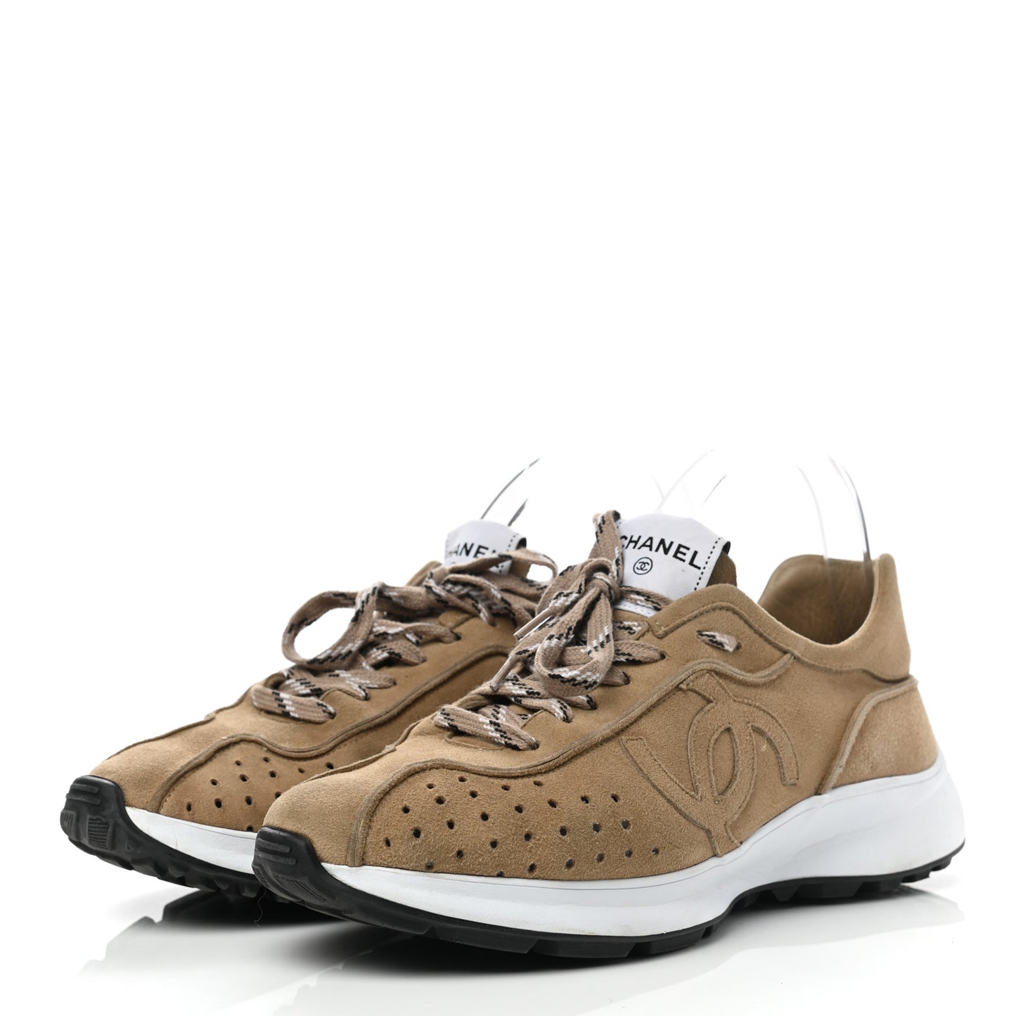 Suede Goatskin CC Sneakers 41 Dark Beige