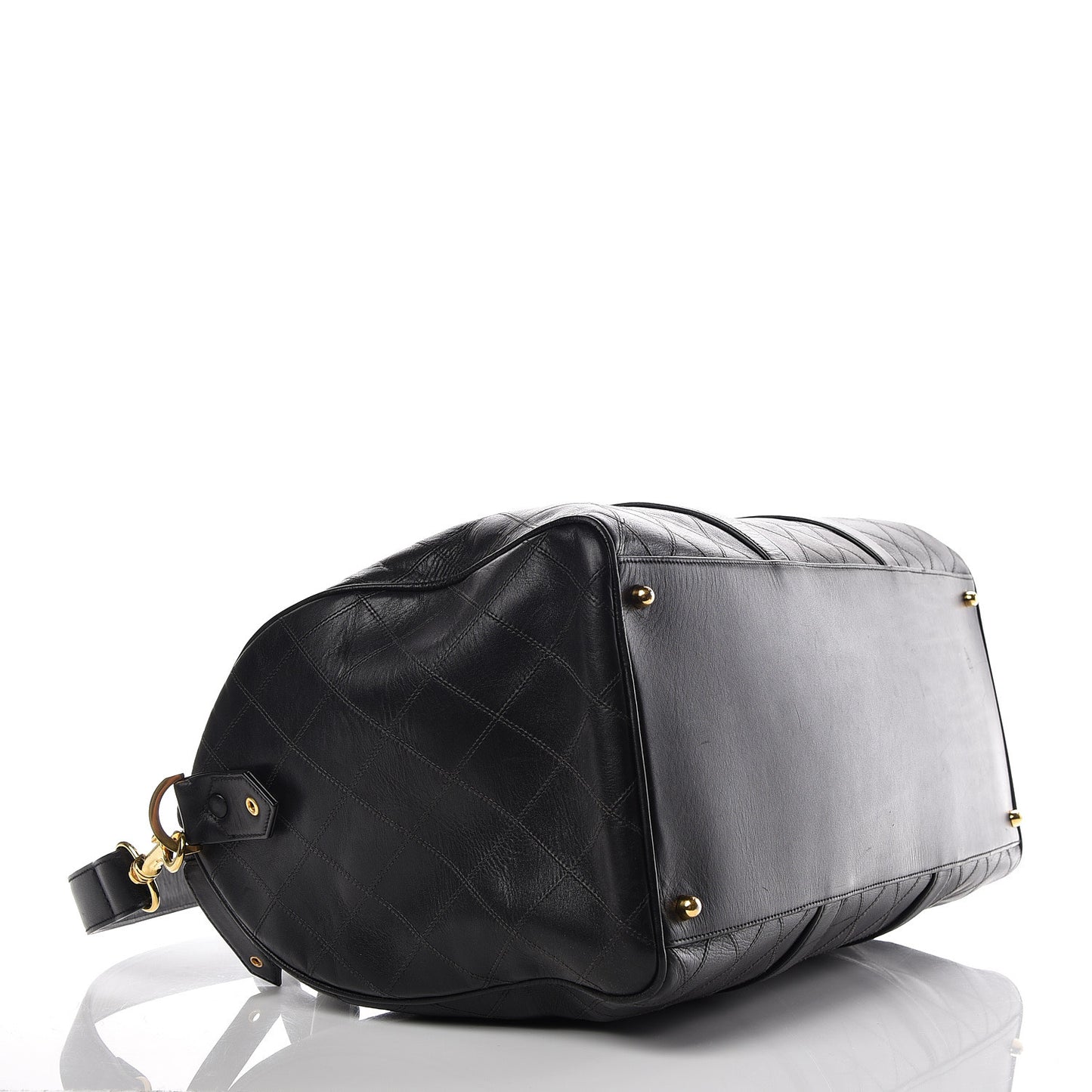 Calfskin Stitched Duffel Bag Black