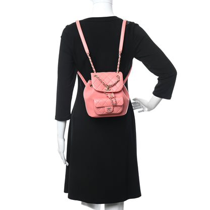 Chanel Lambskin Quilted Small Duma Drawstring Backpack Pink 2 of 10