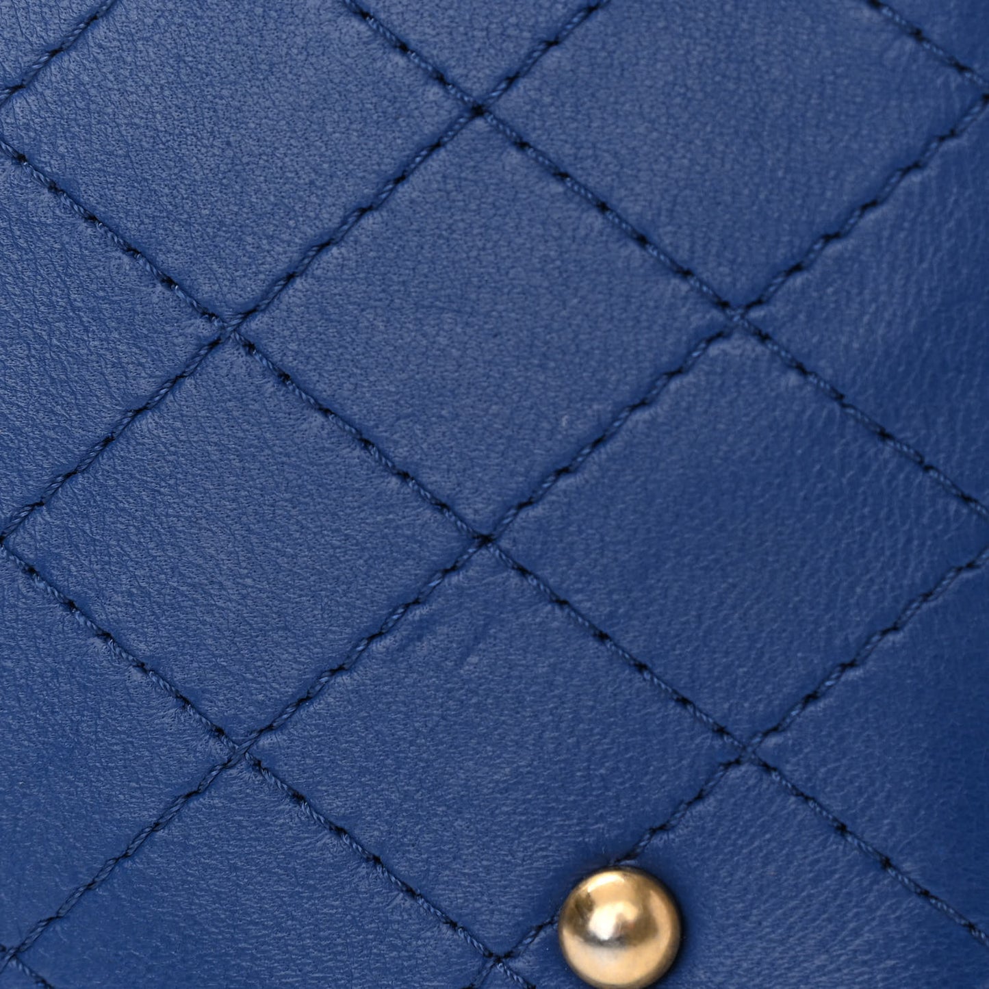 Calfskin Stitched Small Egyptian Amulet Drawstring Bag Blue