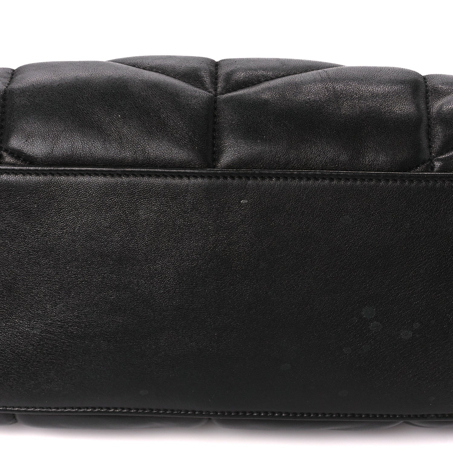 Saint Laurent Lambskin Quilted Medium Loulou Puffer Monogram Chain Satchel Black 12 of 12