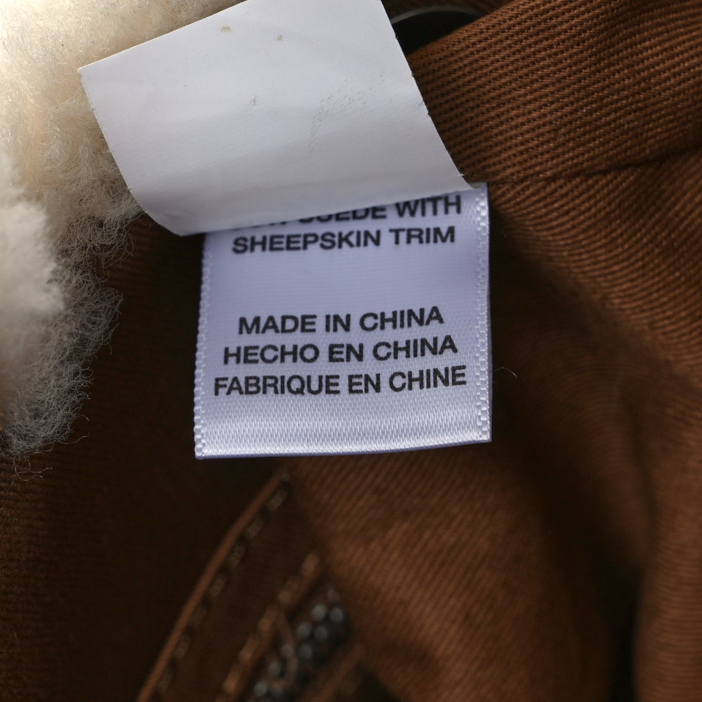 X UGG Suede Shearling Medium Shopping Bag Chestnut