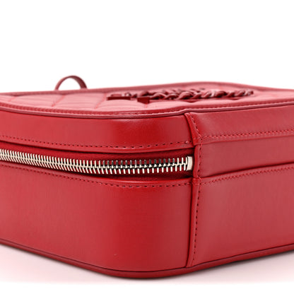 Chanel Lambskin Quilted Medium CC Filigree Vanity Case Dark Red 9 of 11