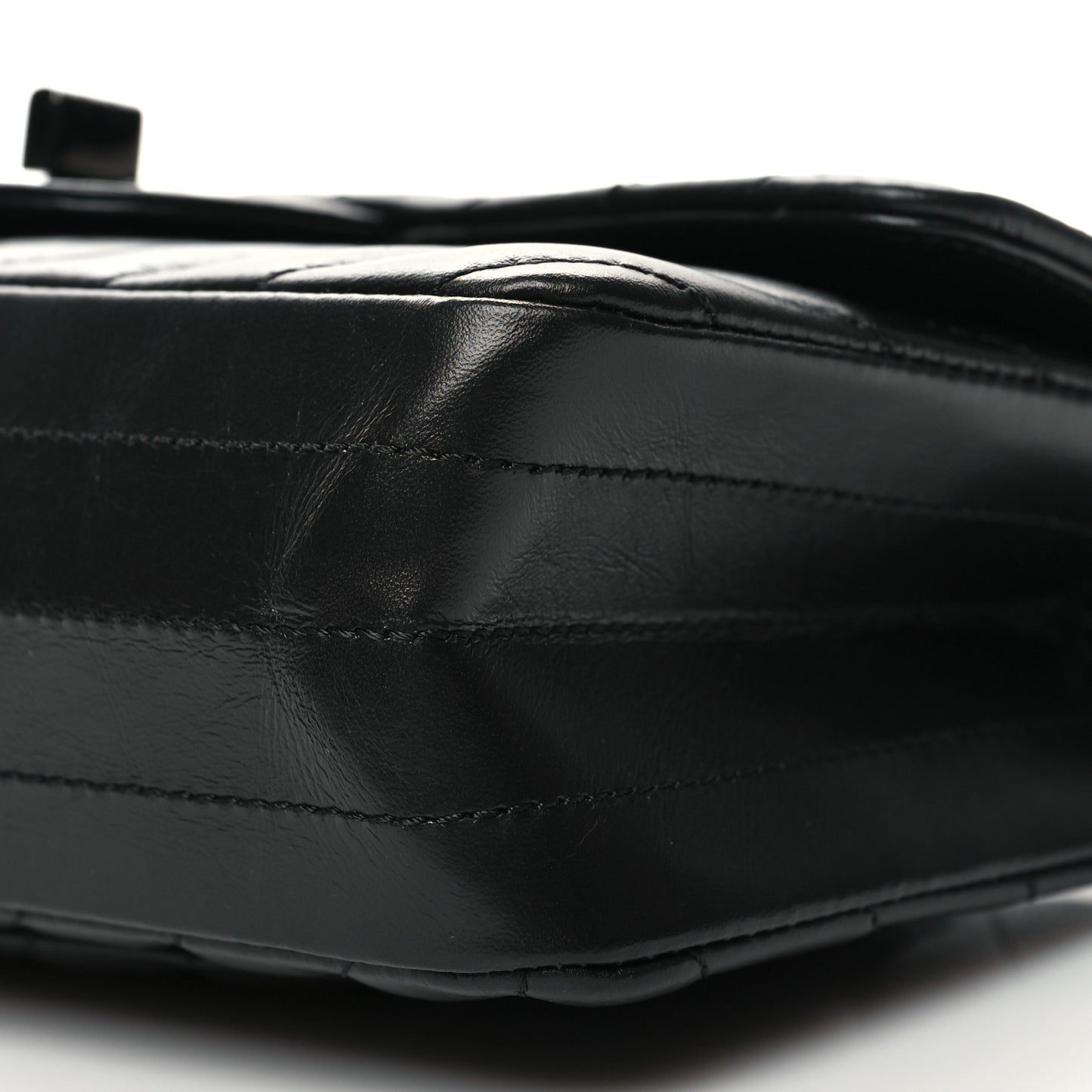 Aged Calfskin Chevron Quilted 2.55 Reissue Mini Flap So Black