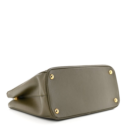 Prada Saffiano Small Galleria Double Zip Tote Militare 4 of 13