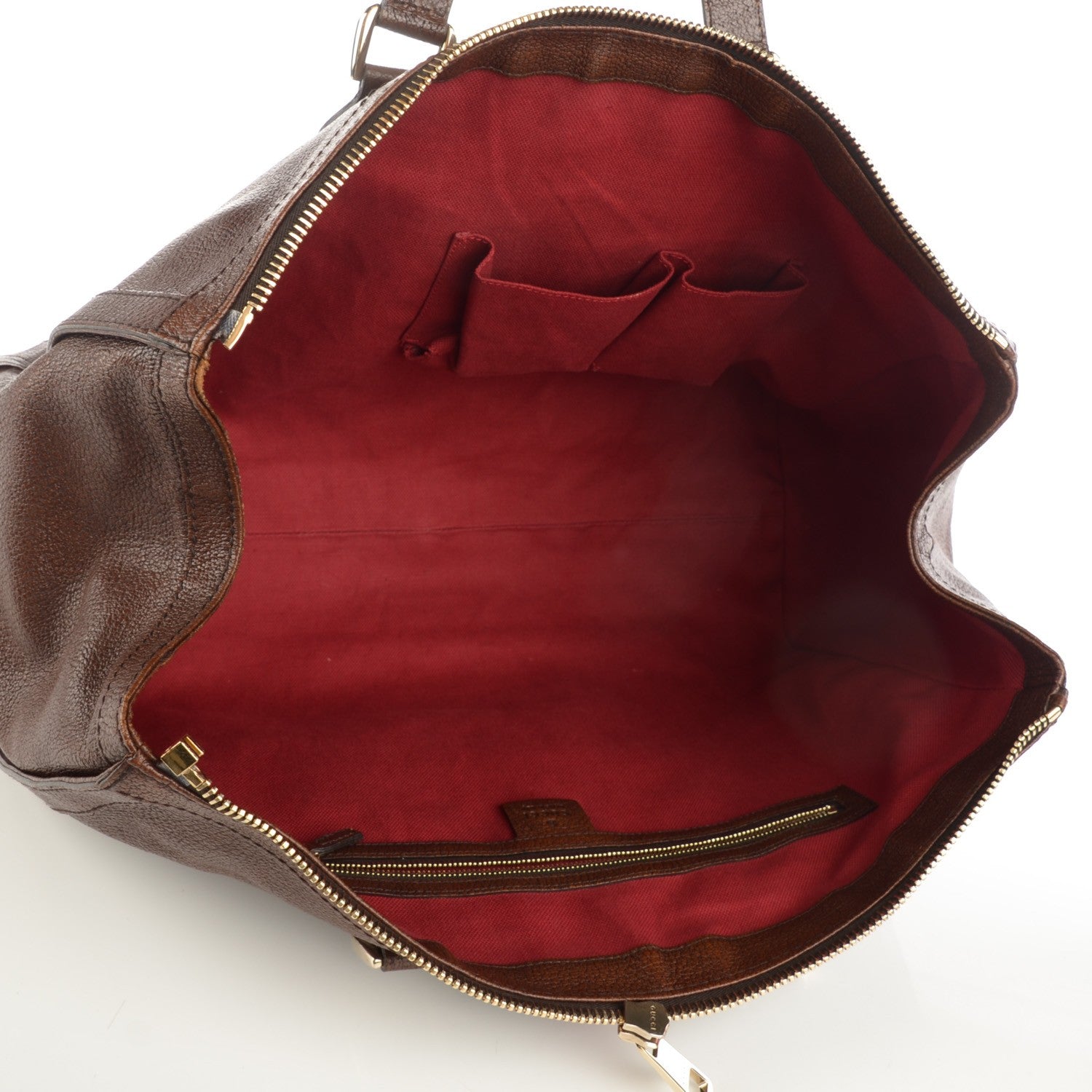 Gucci Calfskin Medium Web Seventies Tote Brown 5 of 8