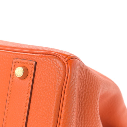 Hermes Taurillon Clemence Birkin 40 Orange 8 of 19