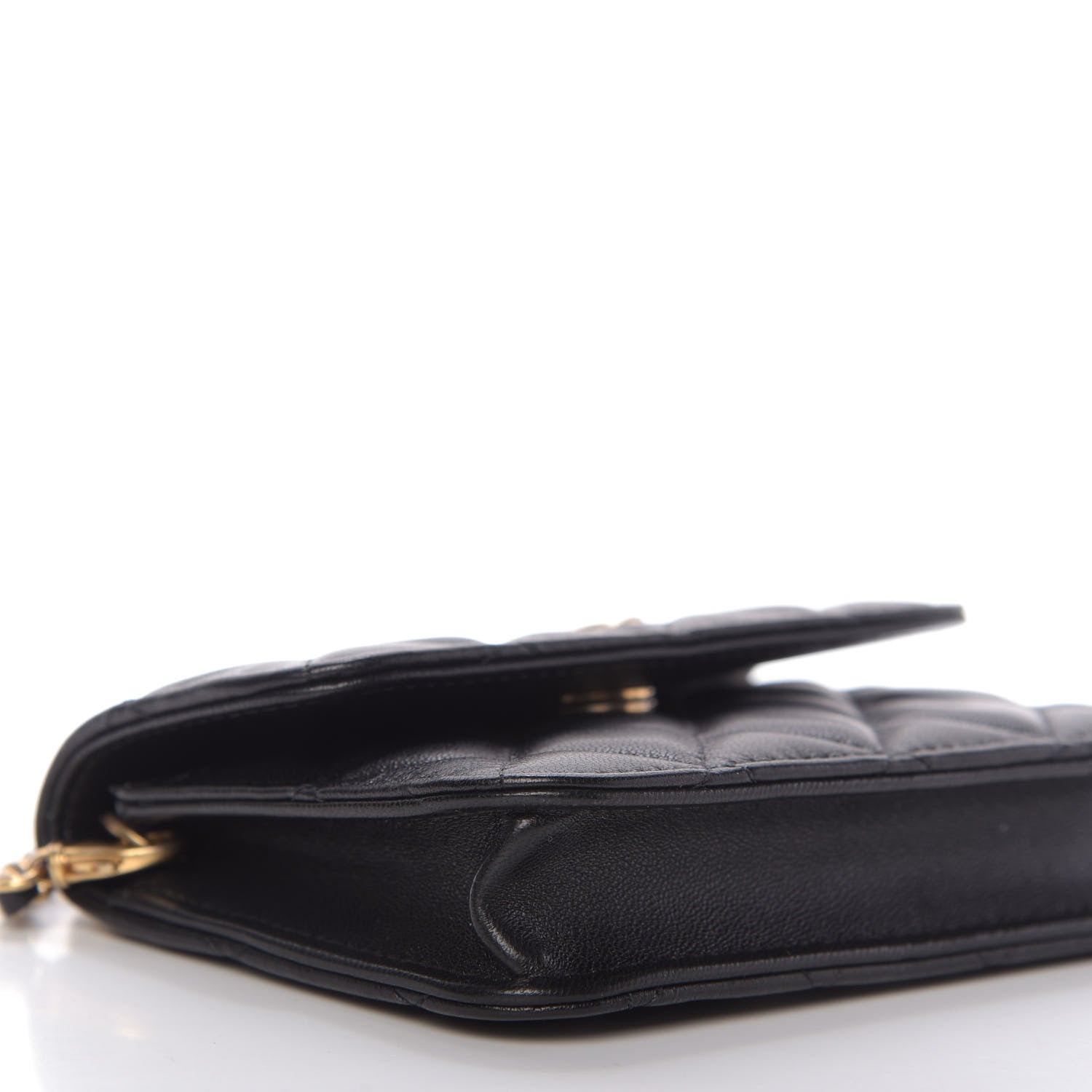 Chanel Lambskin Quilted Pearl Crush Clutch With Chain Black 6 of 11