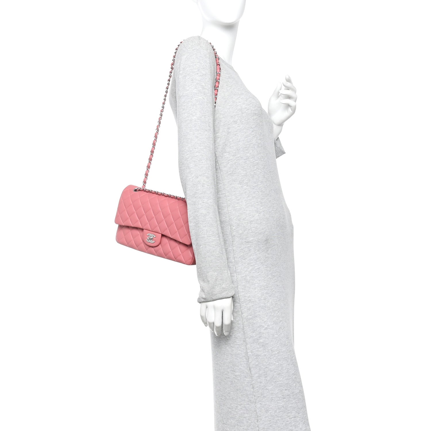 Chanel Lambskin Quilted Medium Double Flap Pink 2 of 12
